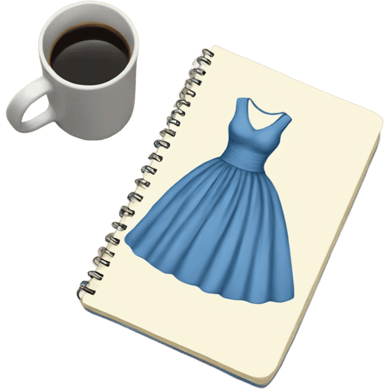 drawing of a dress on a notebook emoji