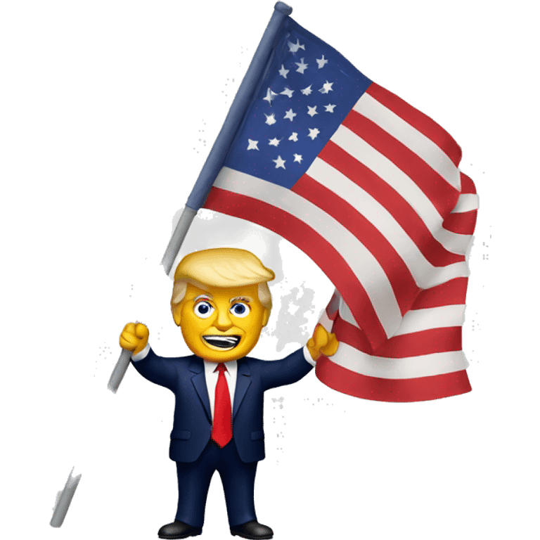 Donald Trump  with a flag emoji