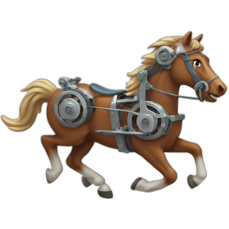 Mechanical running horse emoji