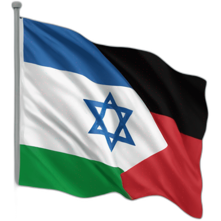 Israël flag on top of a Palestinian flag emoji