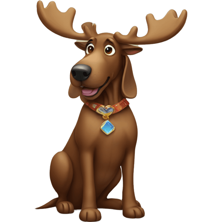 dog dressed as a moose emoji