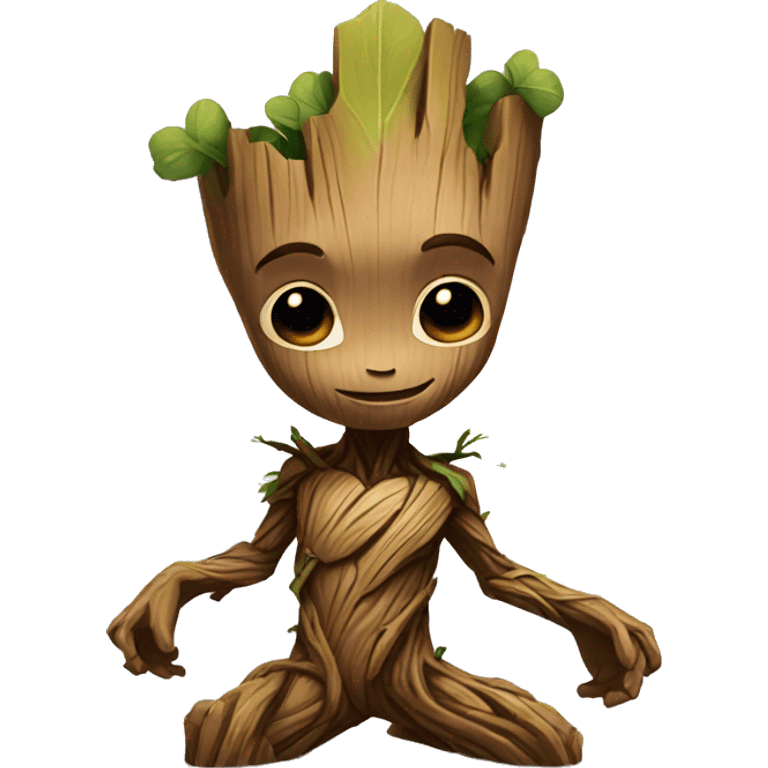 Groot with love emoji