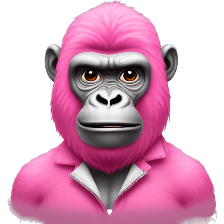 Pink gorilla with cigarette  emoji