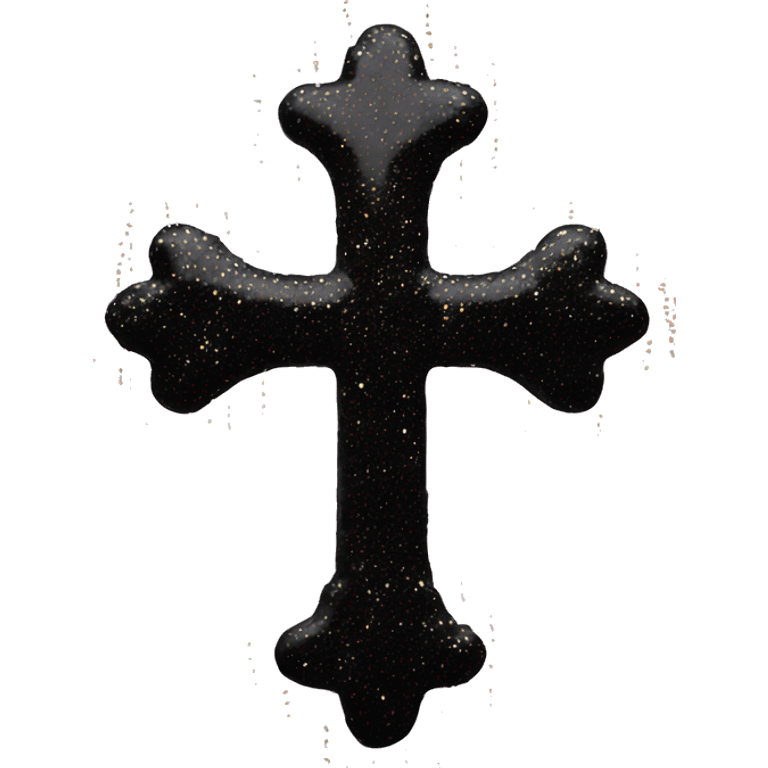 Glitter black cross  emoji