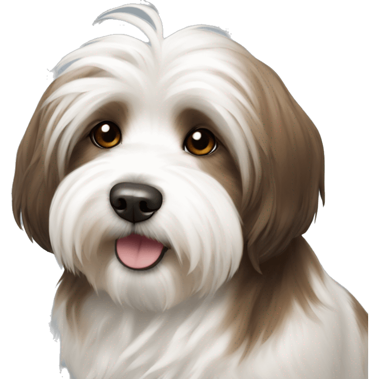 Dog havanese full height brown and white emoji