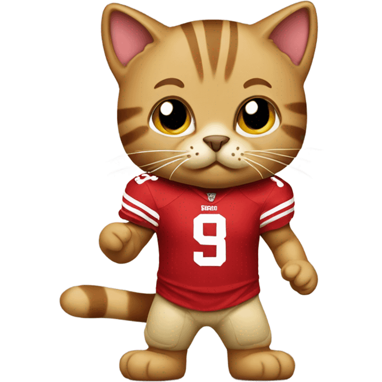 Cat wearing 49ers Jersey  emoji