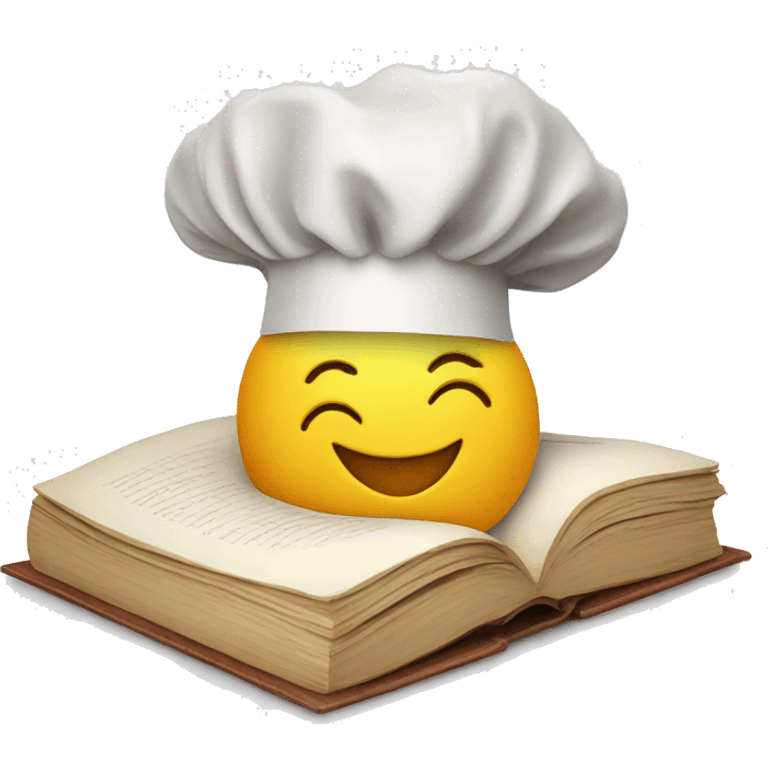 chef hat on top of smiling book emoji