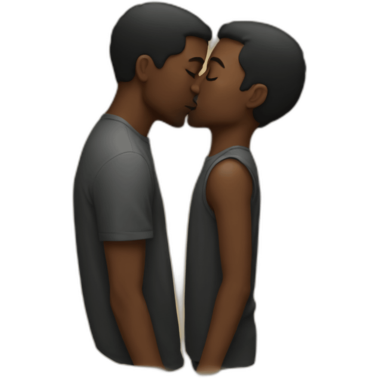 Black men kissing emoji