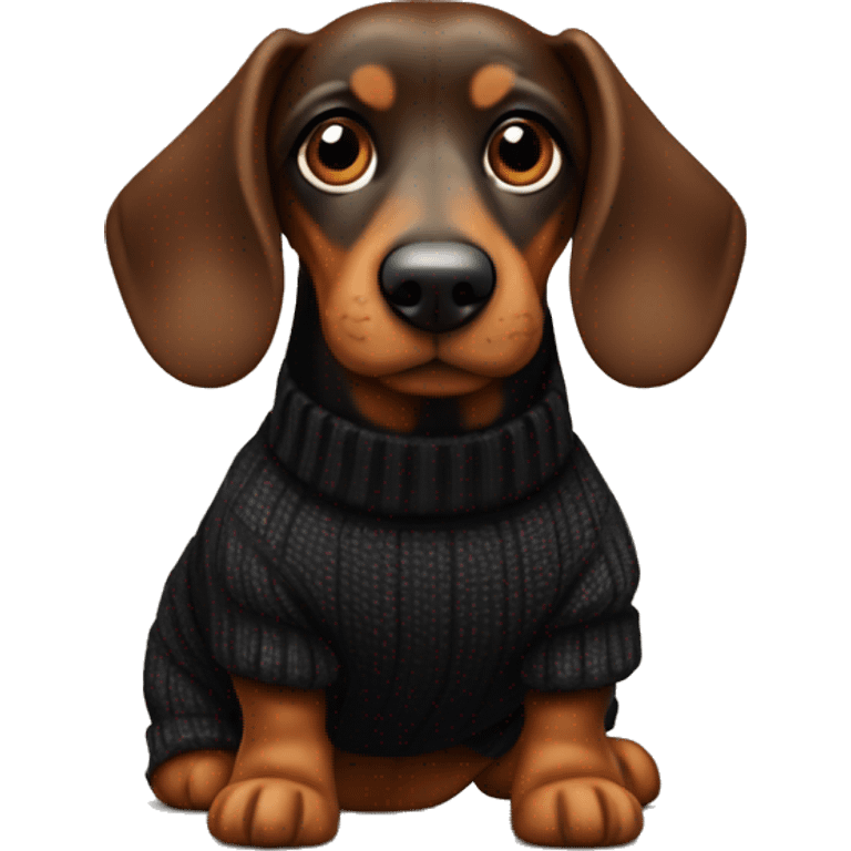 Black & tan sausage dog in jumper  emoji