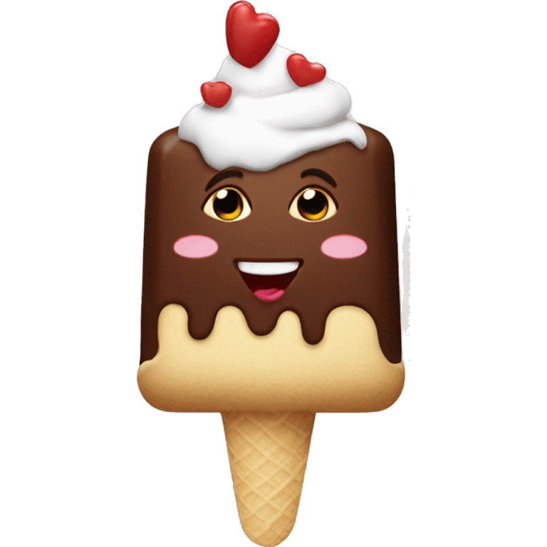 chocolate with icecream emoji