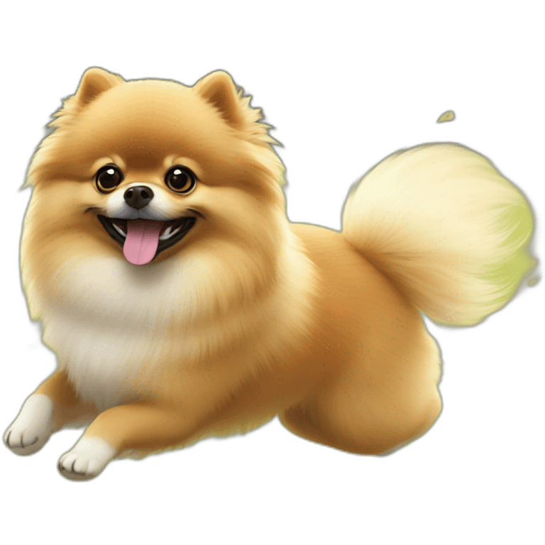 Pomeranian run around emoji