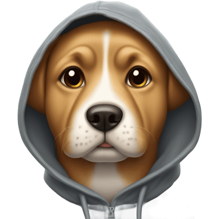 Dog wearing hoodie emoji