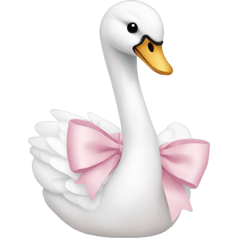 swan with light pink bow emoji