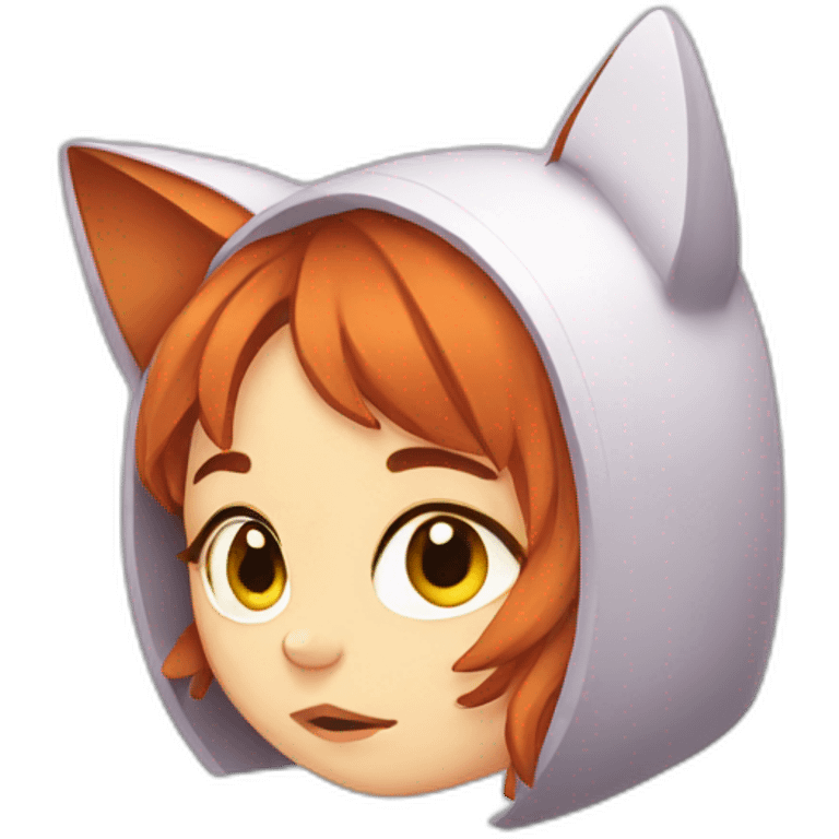 Redhead catgirl sad emoji