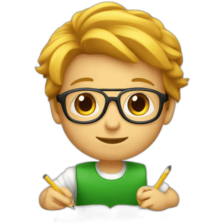 Enfant faisant ses devoirs emoji