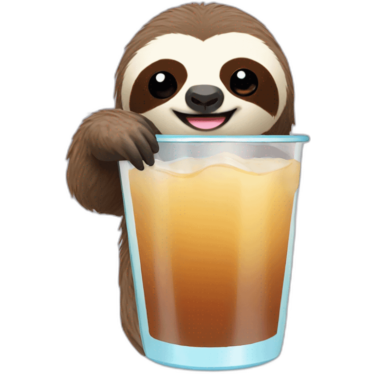 Sloth drink boba emoji