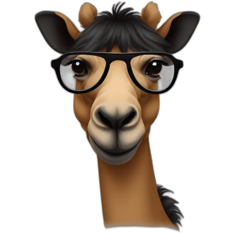 Anthro black fur camel with glasses emoji