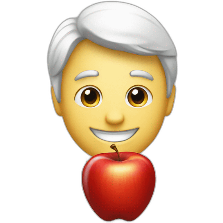 smiling red apple working as a trader emoji