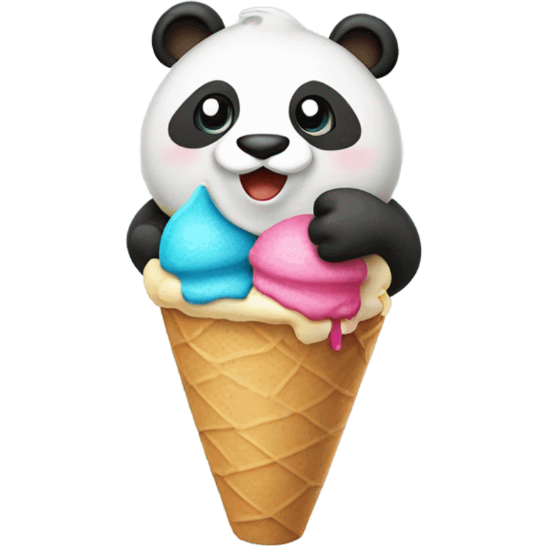 Panda eating ice cream emoji