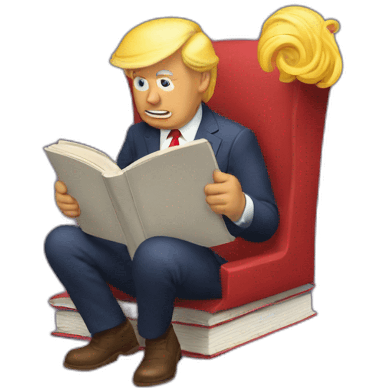 donald trump reading a book emoji