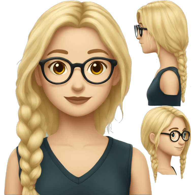 teenage girl with blond hair and glasses harry potter emoji