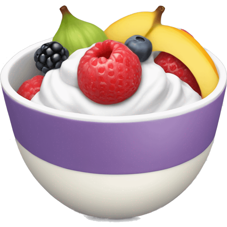 Yogurt bowl with fruit emoji