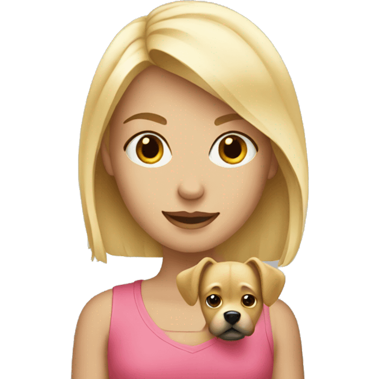 Blonde girl with dog emoji