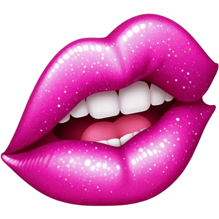 pink glitter vampire lips emoji