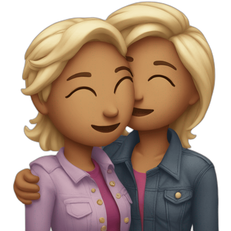 Lesbian couple kissing emoji