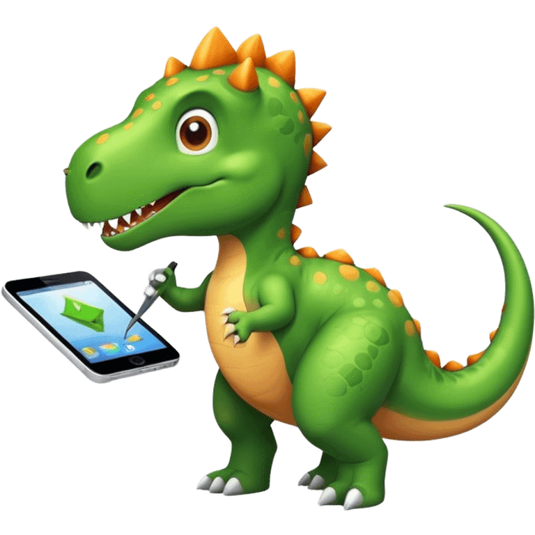 A dinosaur working on a design. emoji