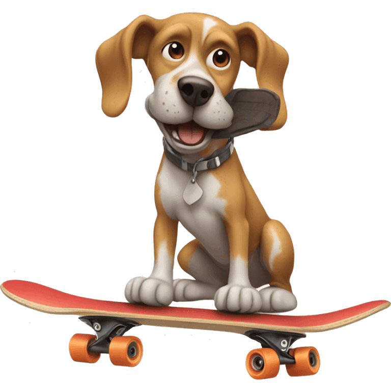 A dog skater emoji