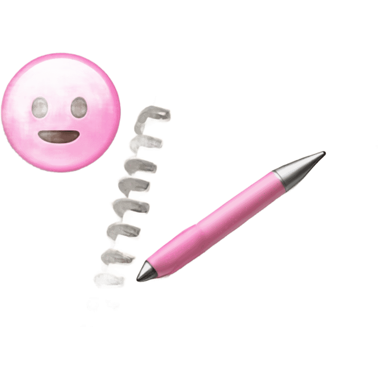 Cream color notebook with a pink to do list on it; image of pen next to notebook. emoji