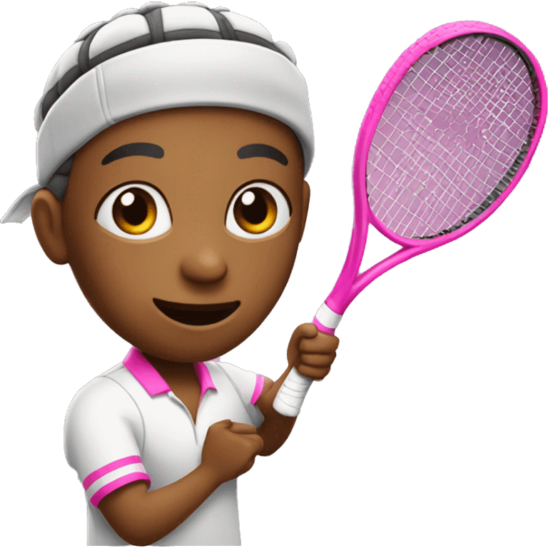 tennis player with pink racket emoji