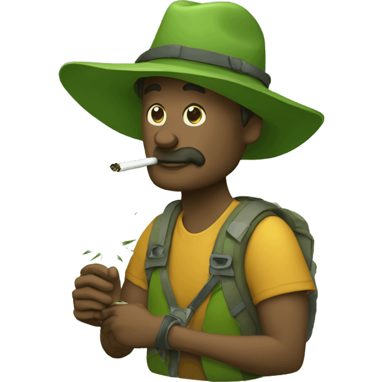 hiker smoking weed emoji