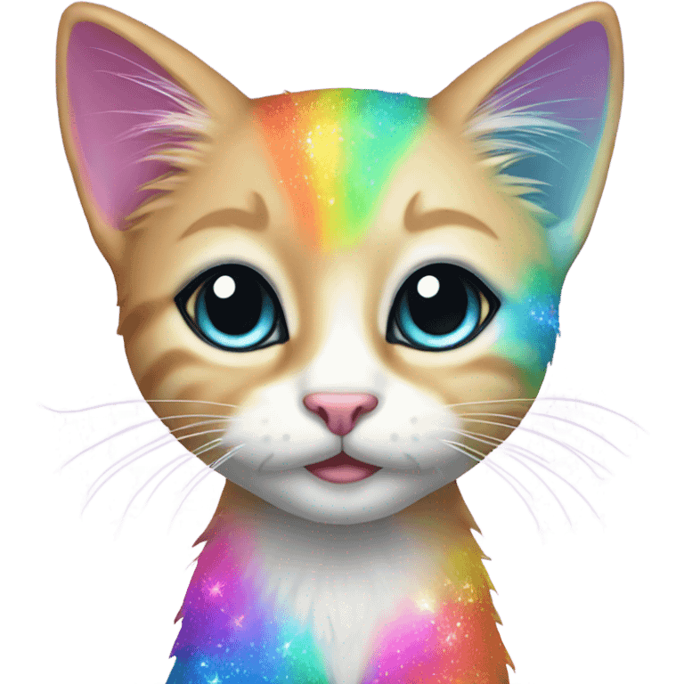 Rainbow sparkle kitten emoji