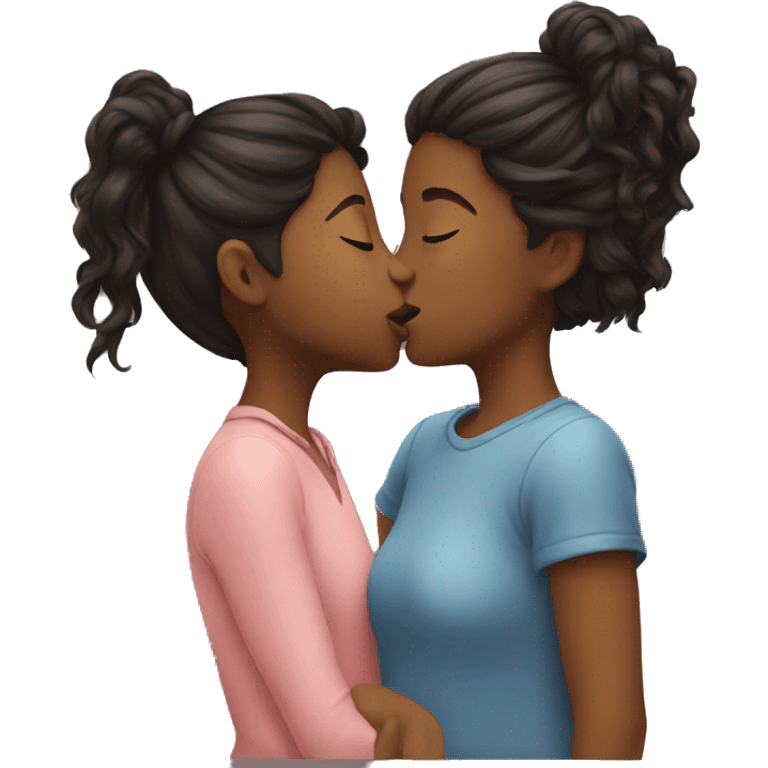 A girl kissing girl emoji