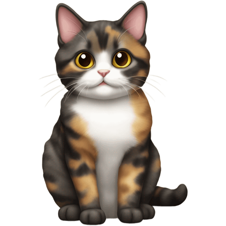 Tortie munchkin cat sitting emoji