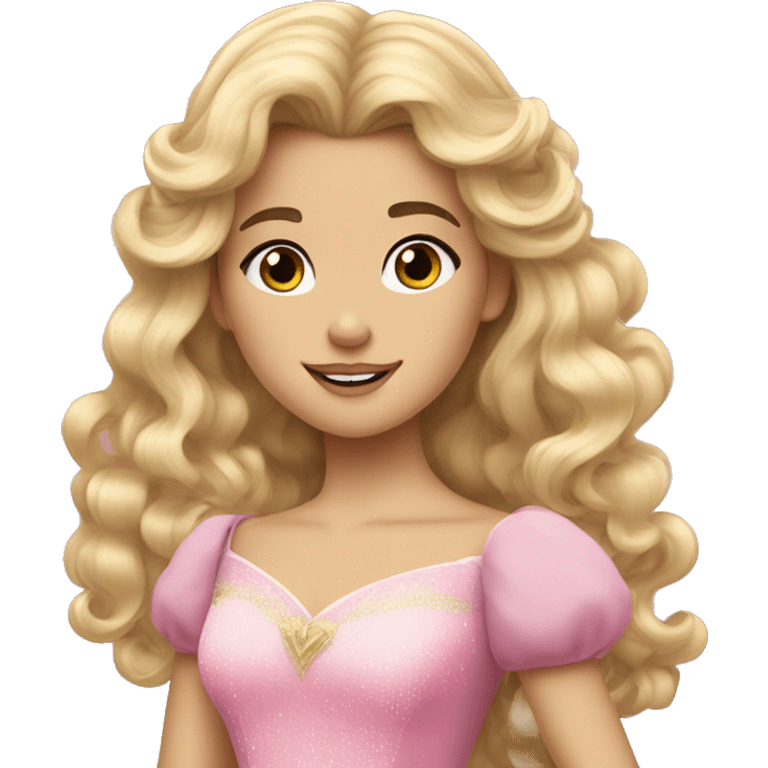 Princess Aurora blonde curly hair and bangs  emoji