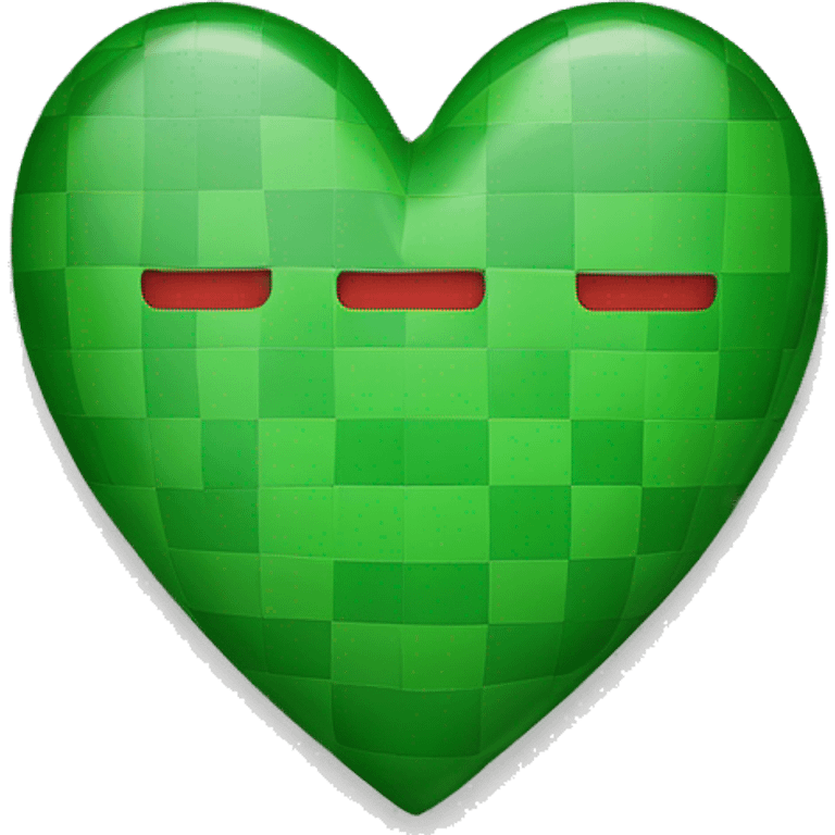 Un coeur à carreaux rouge et vert mélangés emoji