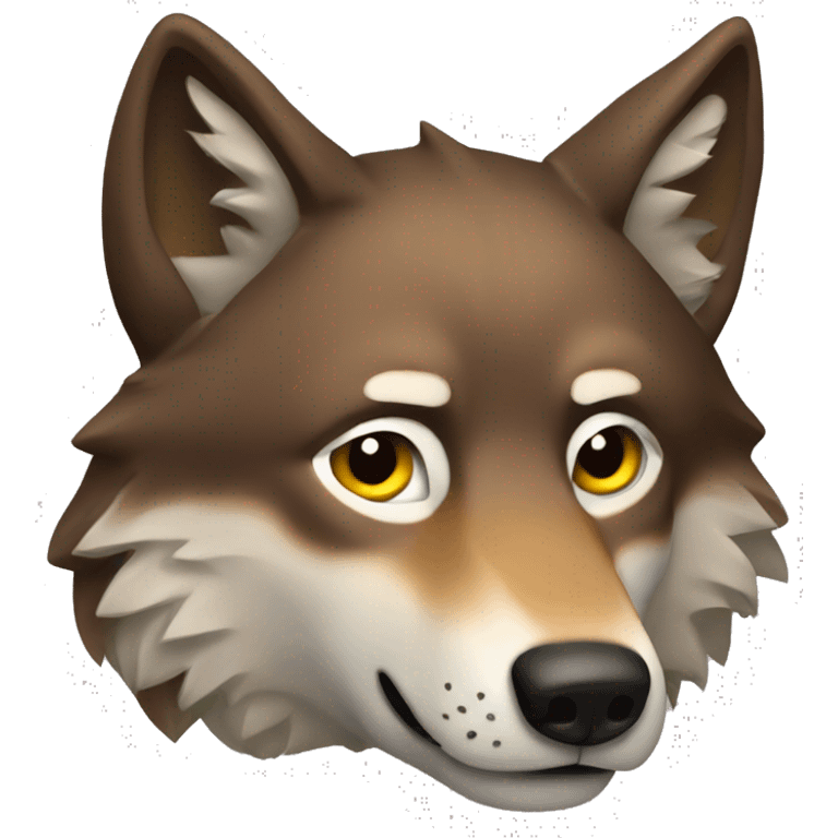  Brown wolf face side on emoji