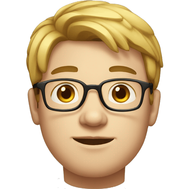 a young man with a fatter face, fair skin and glasses emoji