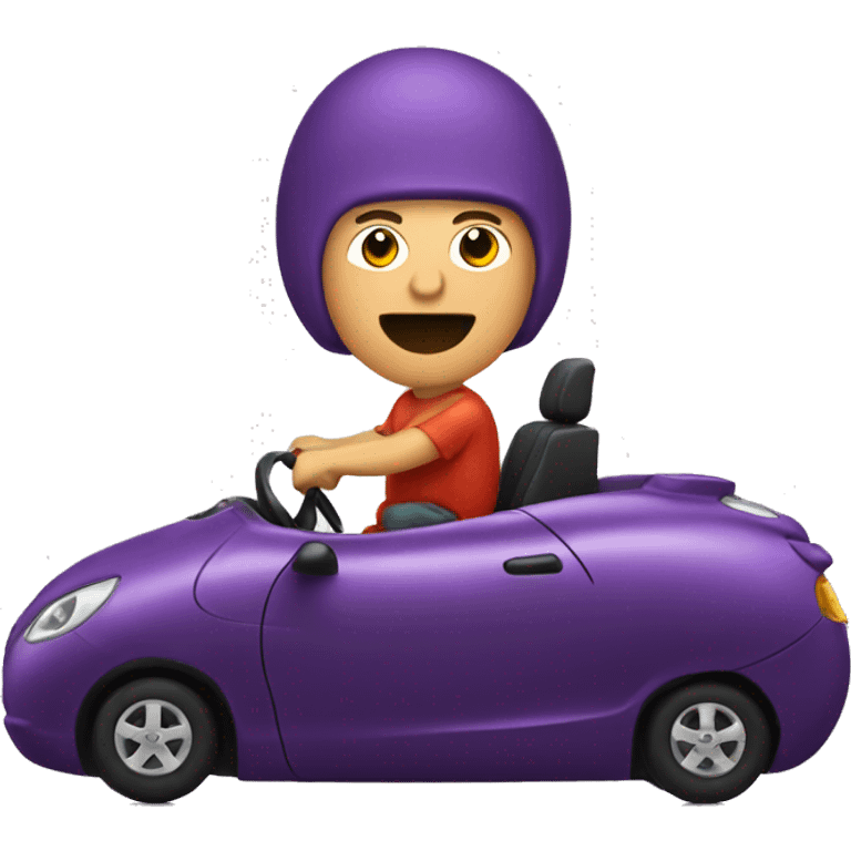 guy driving eggplant  emoji