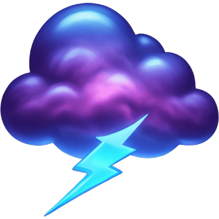 Dark iridescent cloud glowing with lightning bolts emoji