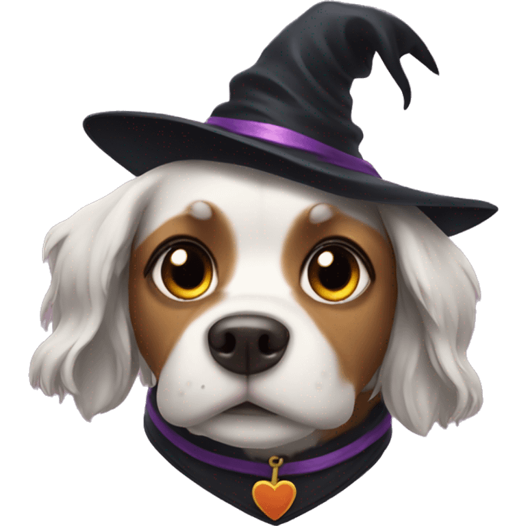 Dog witch heart emoji