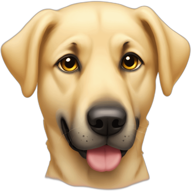 Light yellow lab floppy ears German shepherd face mutt chubby emoji