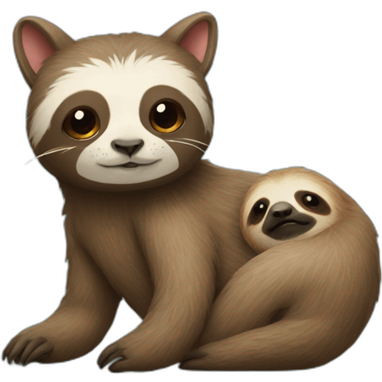 sloth on a cat emoji