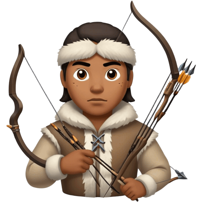 Inuit hunter holding bow and arrows emoji