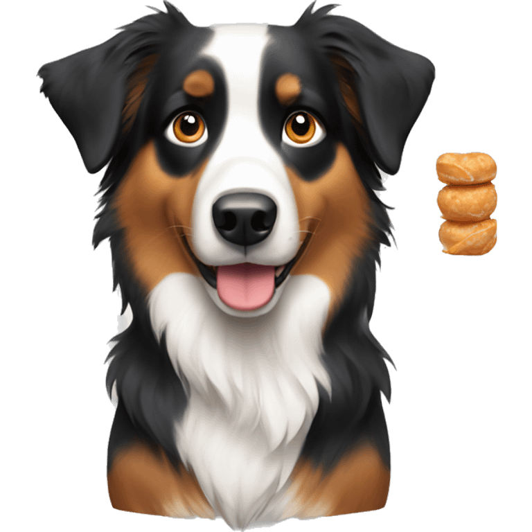 Australian Shepard  with food emoji