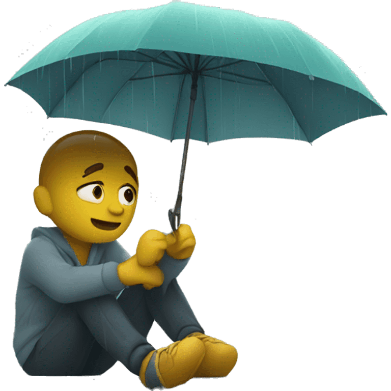 Man chilling in the rain emoji