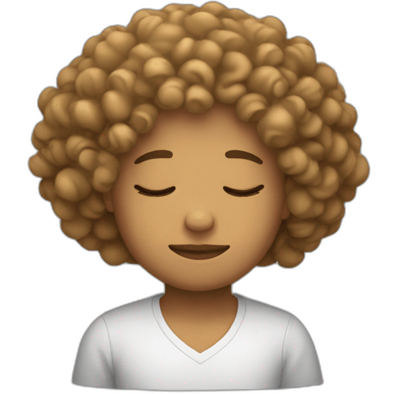 Curly hair sleeping emoji